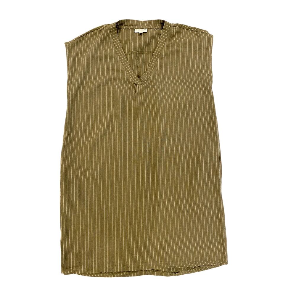Minimalist Japanese-Inspired Green Stripe Dress Size M Studio B by Bobeau